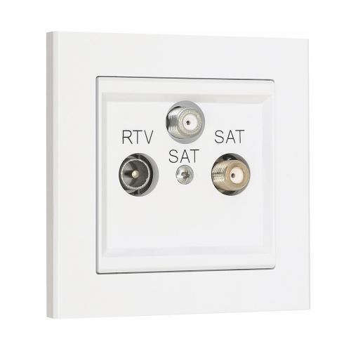 Antennestik Til TV,2xSat. Optima, 75 OHM, Signal Hvid, Malmbergs 6070059