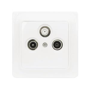 Antenna Socket Sat,TV,Radio, Cream White, Malmbergs 6070099