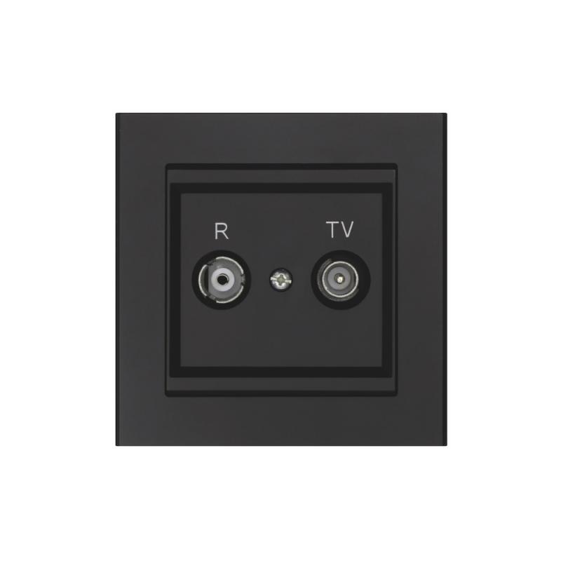 Antennuttag För Tv/Radio Optima, 75 Ohm, Svart, Malmbergs 6080056