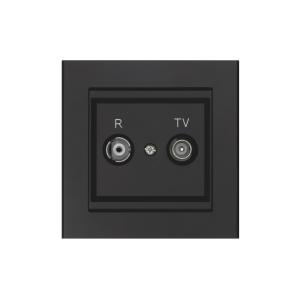 Antenna Socket for Tv/Radio Optima, 75 Ohm, Black, Malmbergs 6080056