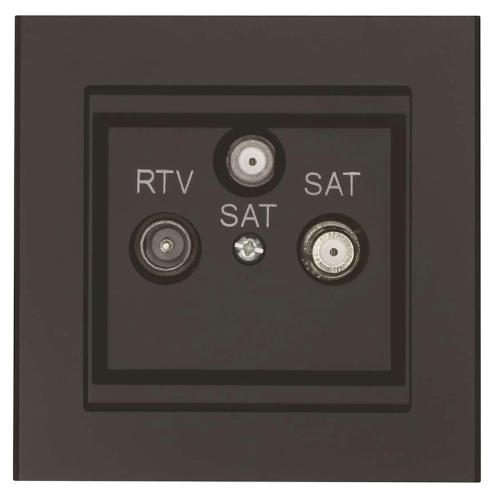 End Socket Optima TV/2XSAT Black, Malmbergs 6080059