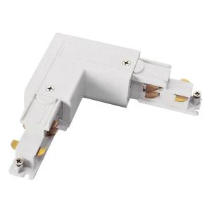 L-Connector Dali Left, For 3-Phase Track, White, Powergear 7420317
