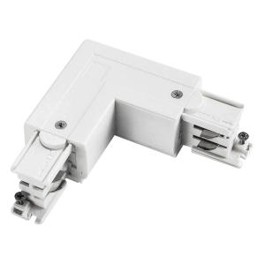 L Connector Dali, 1 Circuit, Right, For 3 Phase Track, White, Powergear 7420356