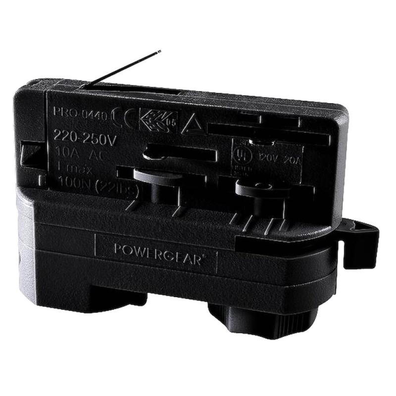 Adapter, För 3-Fas Skena, Svart, Powergear 7420379