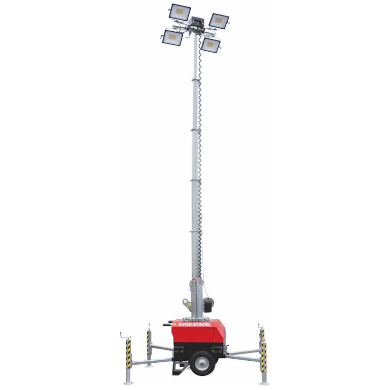 Belysningsmast, 4x100W, Ljussensor, 7m, IP66, Bygg-Ström 7771503
