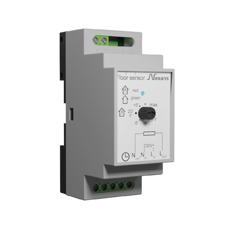 Gulvvarmetermostat, Din, N-Comfort DT+, IP20, Nexans 8580621