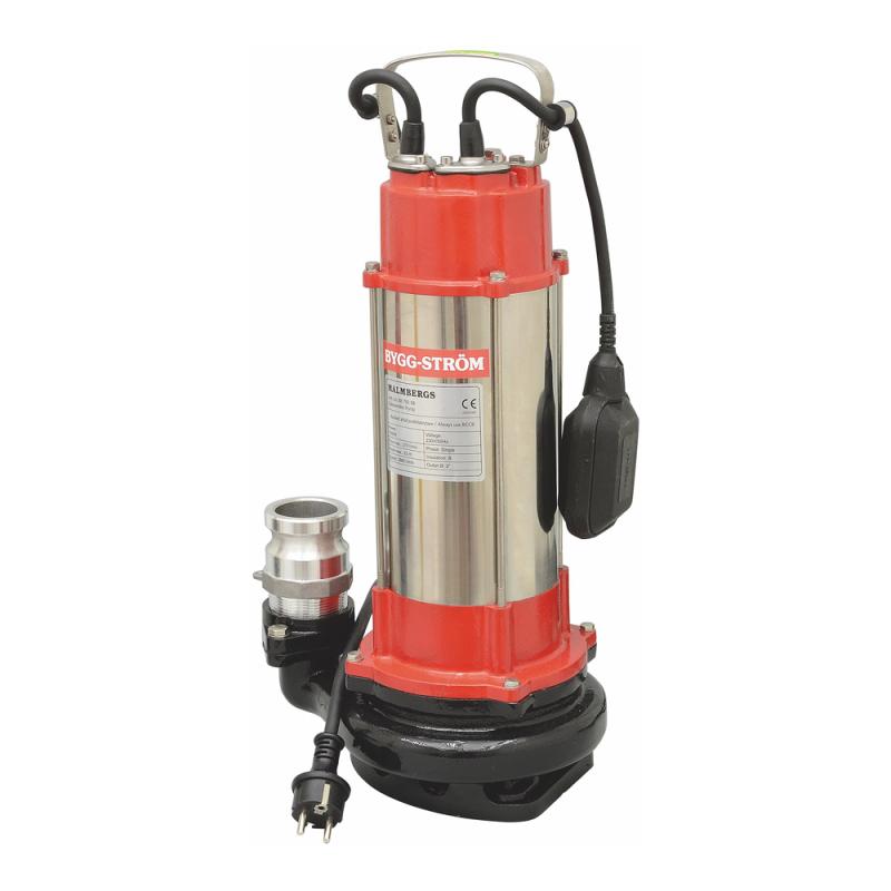 Lænsepumpe, Rustfri, 270L, 1500W, IP68, Flyder, Bygg-Ström