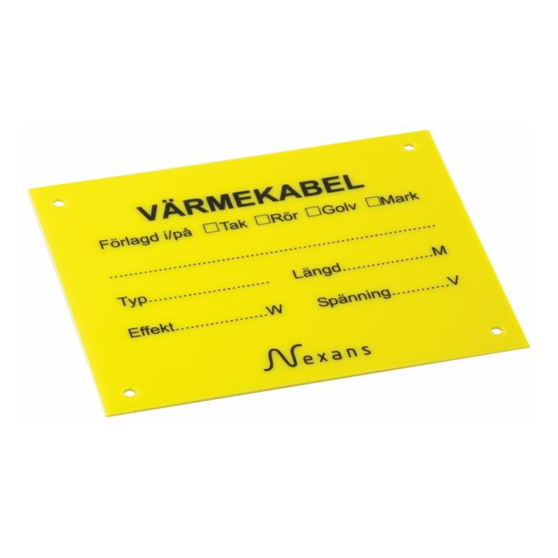 Advarselsskilt Varmekabel, Nexans 8959710