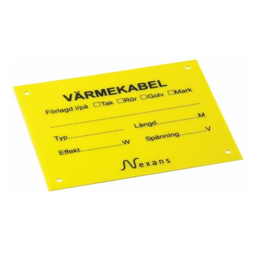 Advarselsskilt Varmekabel, Nexans 8959710