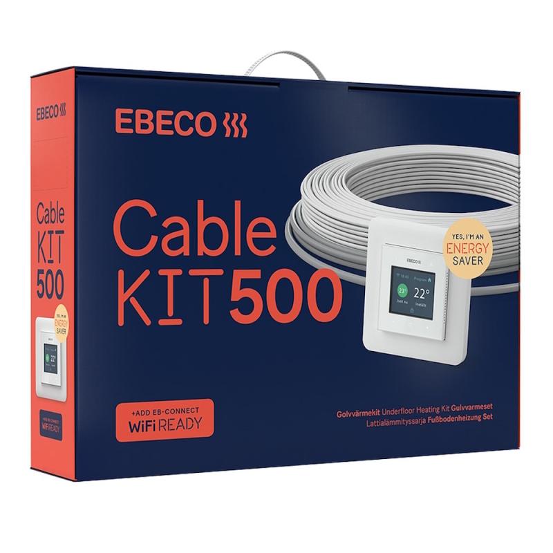 Gulvvarmesæt 500 H05-Z1Z1F 18,5m 200W 230V Ebeco 8961082