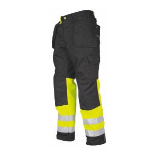 Waist Trousers, Warning, Class 1, Size 46, Yellow/Black, Malmbergs 9816058