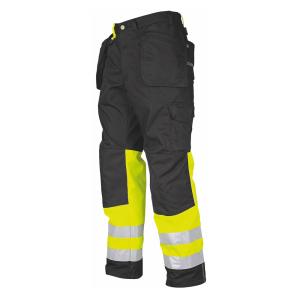 Waist Pants, Hi-Vis, Class 1, Size 50, Yellow/Black, Malmbergs 9816060