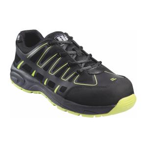 Safety Shoe, Size 43, EN345 S1P, Black/Yellow, Malmbergs 9816404