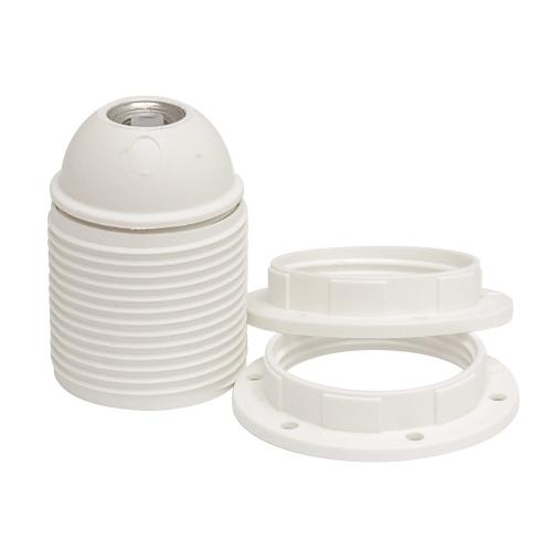 Lampeholder, Ujordet, Gevind, E27, Hvid, Malmbergs 99008048