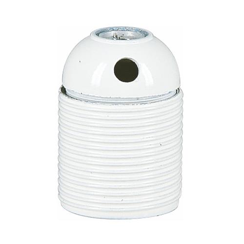 Lampeholder, Ujordet Gevind Med Sidehul, E27, Hvid, Malmbergs 99009268