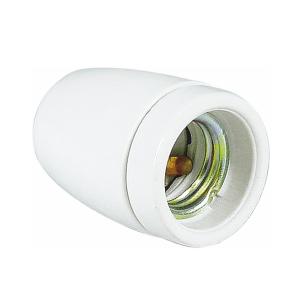 Lampholder In Porcelain, With Ground Screw, M 10x1, E27, White, Malmbergs 99009278