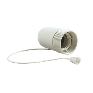 Lamp Holder, With Pull Switch, Ungrounded, E27, White, Malmbergs 99009388