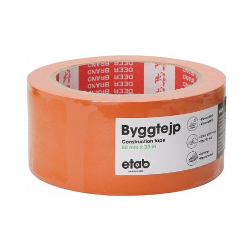 Byggtejp 50mm, Orange, etab 9907009