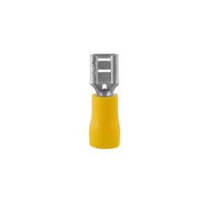 Kabelsko Fladstift Messing Isoleret 4,0-6,0mm², Gul, 100stk, nELCO 9908014