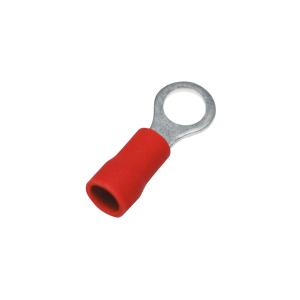 Ringkabelsko Mässing Isolerad 0,5-1-5mm², M6, Röd, 100st, nELCO 9908029