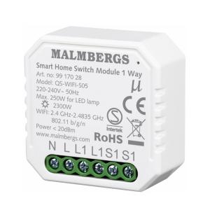 Wi-Fi Smart Modul Til/Fra, 230V, Malmbergs 9917028