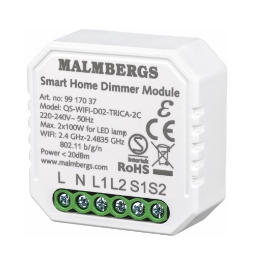 Wifi Smart Dosisdæmper 2-Channel / Krone, 230V, LED, Malmbergs 9917037