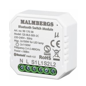 Bluetooth Smart Modul Tænd/Sluk 2-Kanals, 230V, LED, Malmbergs 9917038