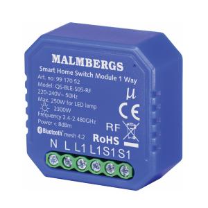 Bluetooth Smart-modul Til/Fra, Inklusiv RF-Understøttelse, 230V, Malmbergs 9917052