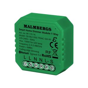 Bluetooth Smart Dosdimmer, Inklusive RF-Stöd, 150W LED, Malmbergs 9917076