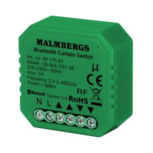 Bluetooth Smart Connect lukkermodul, 230V, IP20, Malmbergs 9917097