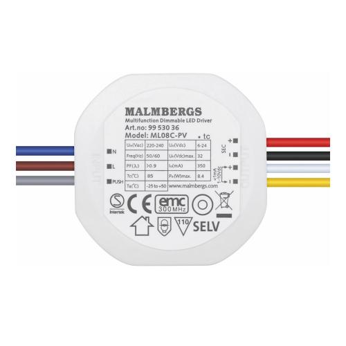 LED-Driver, 2-8W, 350mA, Konstantstrøm, Malmbergs 9953036