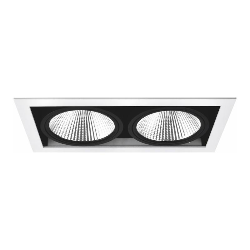 Downlight MD-251 LED, 2x10W, 230V, IP21, Hvid/Sort, Malmbergs 9974550