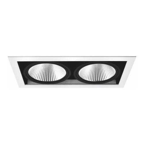 Downlight MD-251 LED, 2x10W, 230V, IP21, Vit/Svart, Malmbergs 9974550
