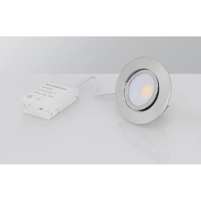 LED Downlight MD-230 3x5W 230V 3000K IP44 Krom Malmbergs 9974567