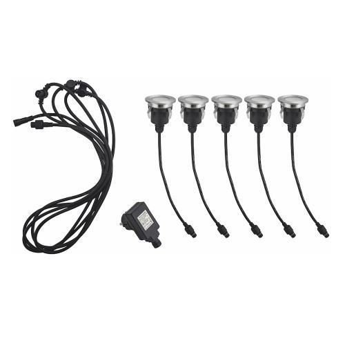 LED-Kit Deck Light III x5stk, 5x0,6W, IP67, Stål, Malmbergs 9977295