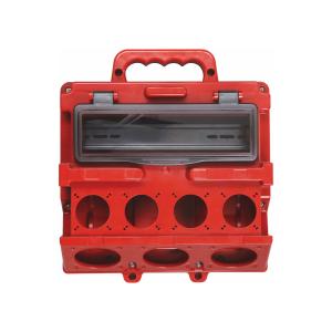 Outlet Enclosure, 12 Modules, 4X 1-Phase, 4X CEE, IP44, Red, Malmbergs C601
