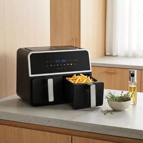 Dobbelt Smart Varmluftfrituregryde 1700W 220-240V 4,5+4,5 Liter Emerio