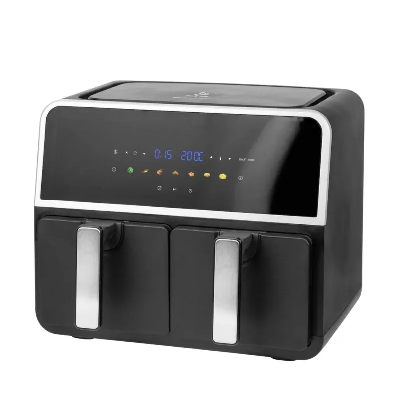 Dubbel Smart Varmluftsfritös 1700W 220-240V 4,5+4,5 Liter Emerio