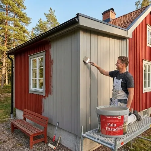 Falu Fasad S 6502-Y20R 10L Varmgrå Falu Vapen