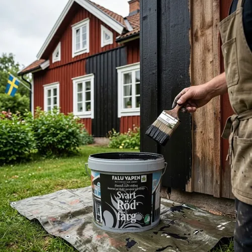 Rödfärg Kokt 10L Svart Falu Vapen