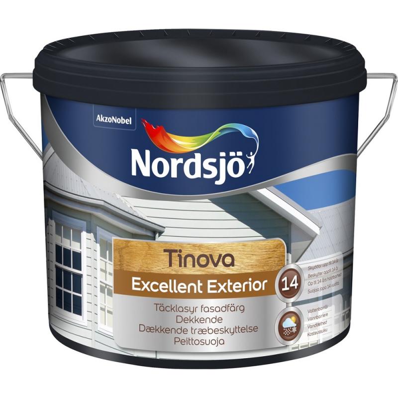 Fasadfärg Utomhus Tinova Excellent 334 Röd 10L