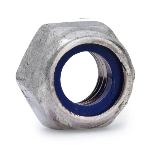 M10 Hot-Dip Galvanized Nyloc Lock Nut (FZV) DIN 985 – 100-Pack