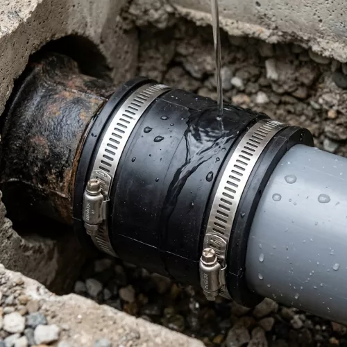 Overgangskobling MA 50-Plast 50x65mm Sort/Rustfri Fernco