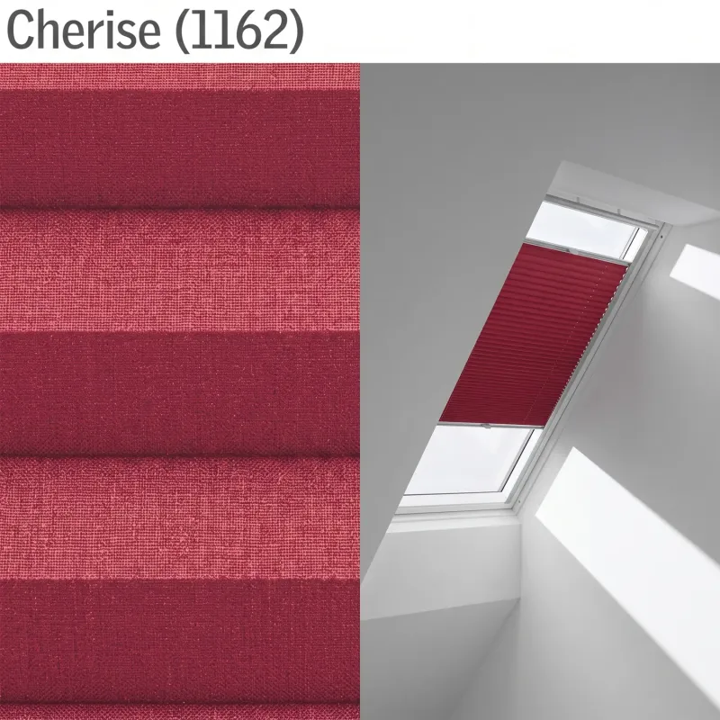 1140x700 SK01Velux Isolerande Dubbelplissé Integra Solar (1340x980 UK04, 1162-Cherise)