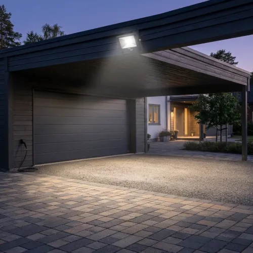 LED-Projektør Med Stik Tärnö 20W 220-240V IP65 Sort Gelia