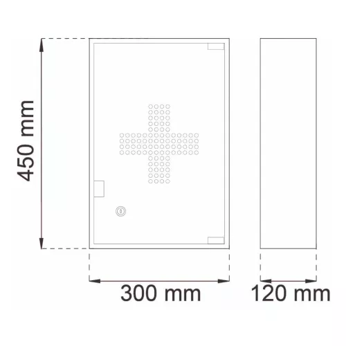 Medicine Cabinet Lockable Cure 450x300mm White Habo 19215