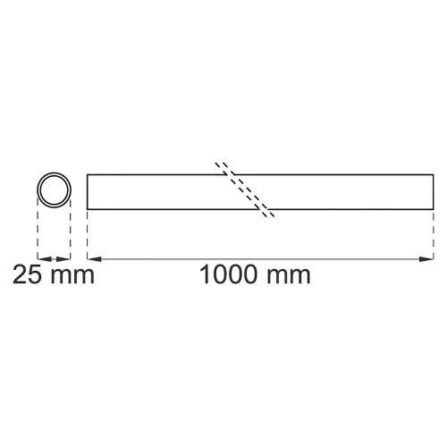 Rør 2200 Mat Krom 1000mm Habo 13755