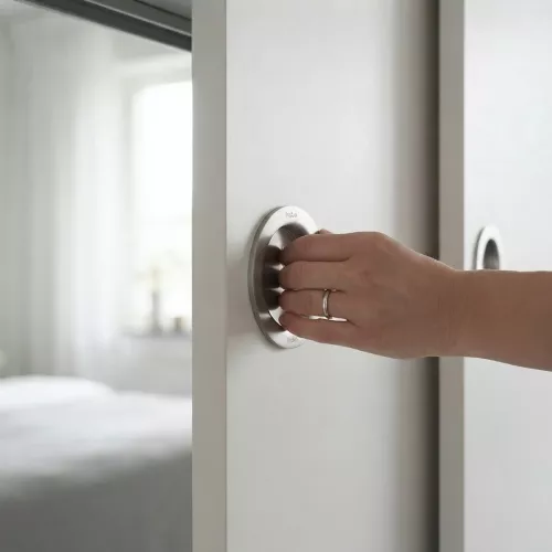 Skydedørsgreb 292 Børstet Krom 2stk Habo 31177
