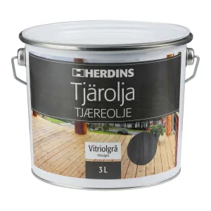 Tjärolja Pigmenterad Vitriolgrå 3L Herdins