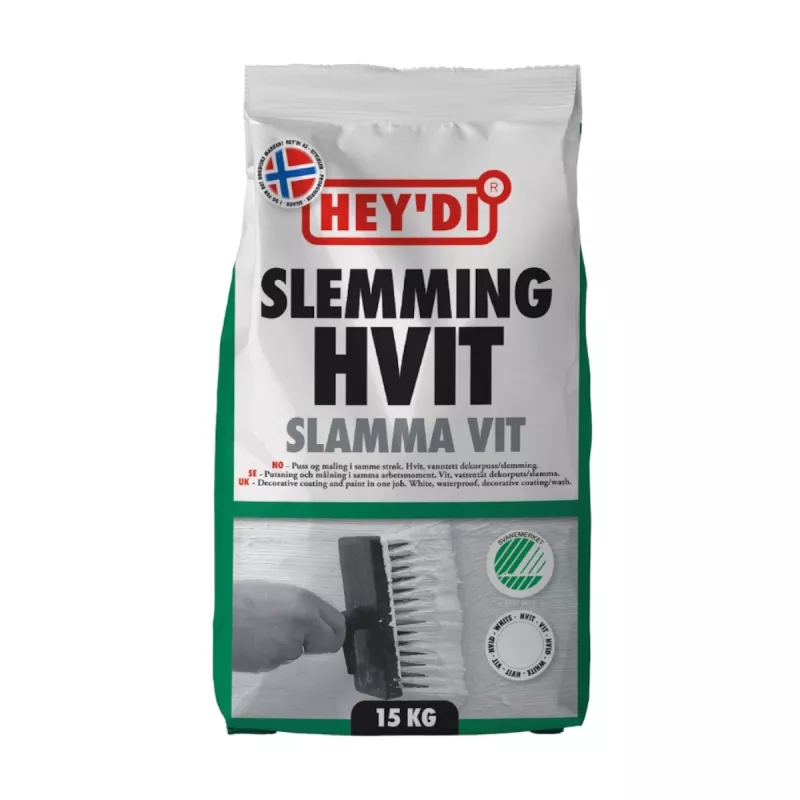 Hey'di Dekorativ Puds Slam 15kg Hvid